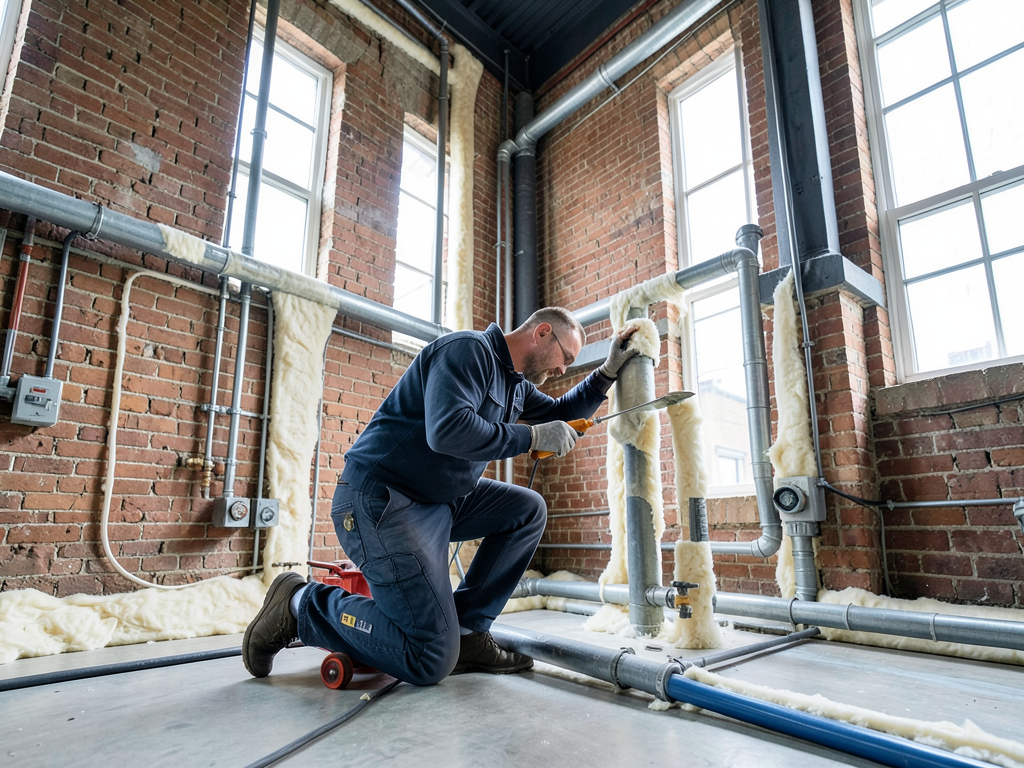 Preventing frozen pipes in exposed fort point loft